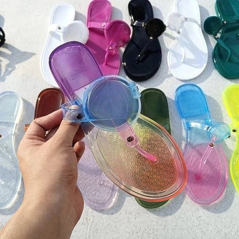 Women's Clear Jelly Flip Flops – Transparent Beach Sandals