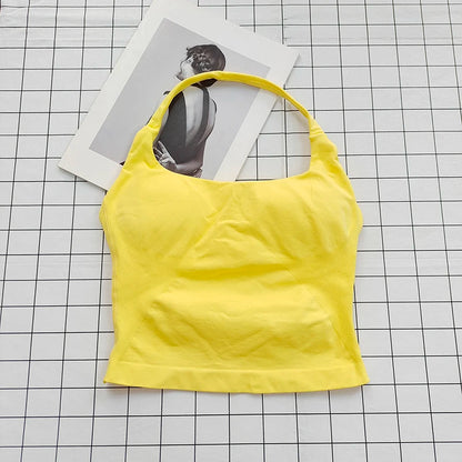 Women's Halter Neck Sports Bra Top with Removable Padding