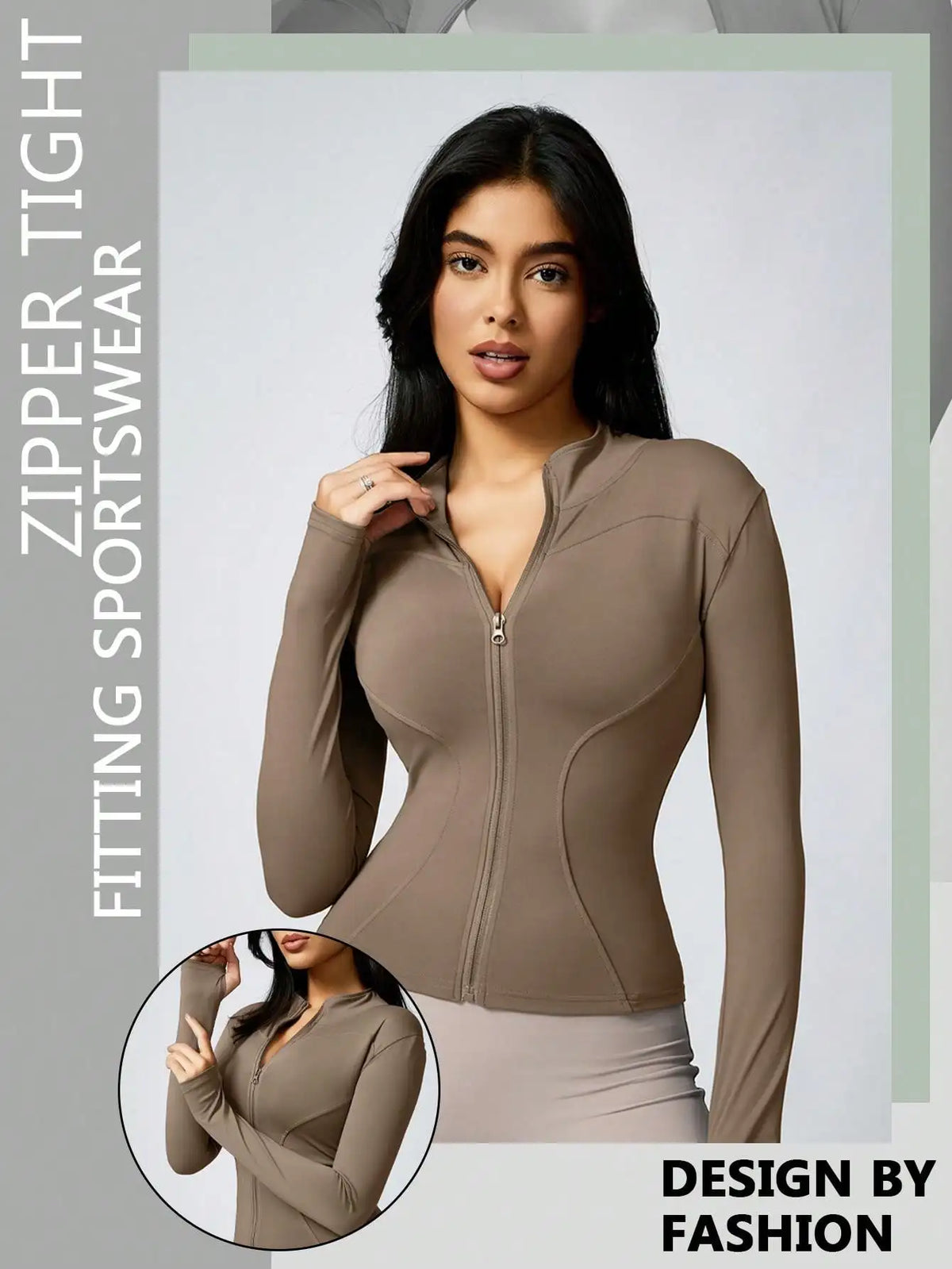 Women's Zip-Up Turtleneck Sports Jacket – Slim Fit