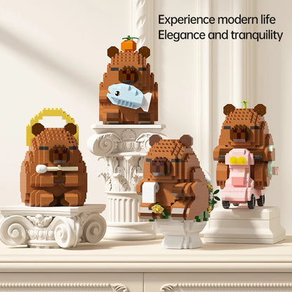 Capybara Mini Building Blocks Figure – Cute Desk Decor Collectible Toy