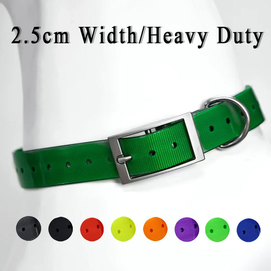 Heavy Duty Waterproof Dog Collar - Adjustable TPU, 8 Colors