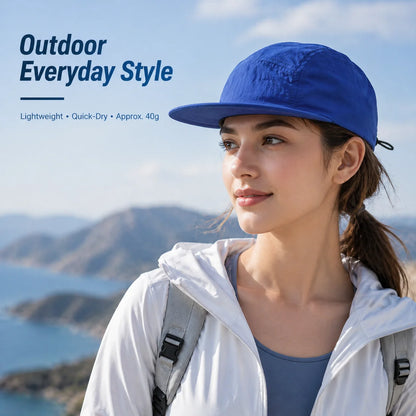 UPF50 Quick-Dry 5-Panel Sun Cap – Ultralight Foldable Outdoor Hat