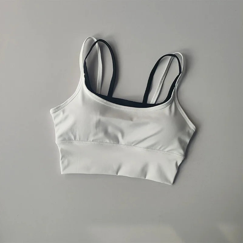 Women's Padded Sports Bra with Double Straps for Yoga & Gym