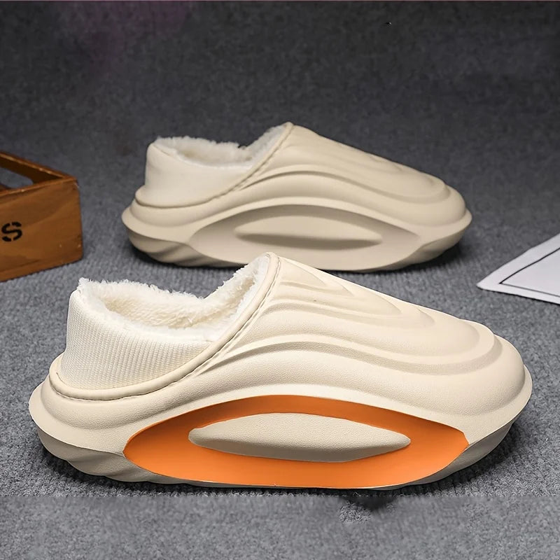 Winter Fleece-Lined EVA Slippers Non-Slip Lightweight Indoor & Outdoor