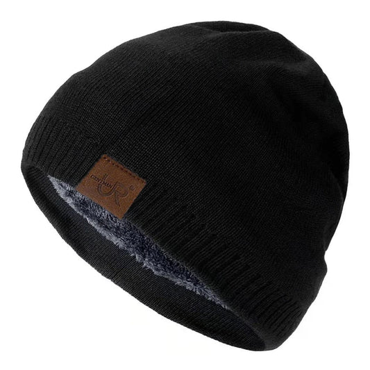 Fleece-Lined Knit Beanie – Unisex Winter Hat with Fur Lining