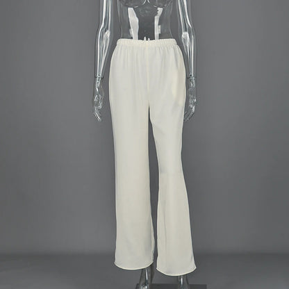 Women's Satin Wide Leg Pants – Elegant High Waist Trousers