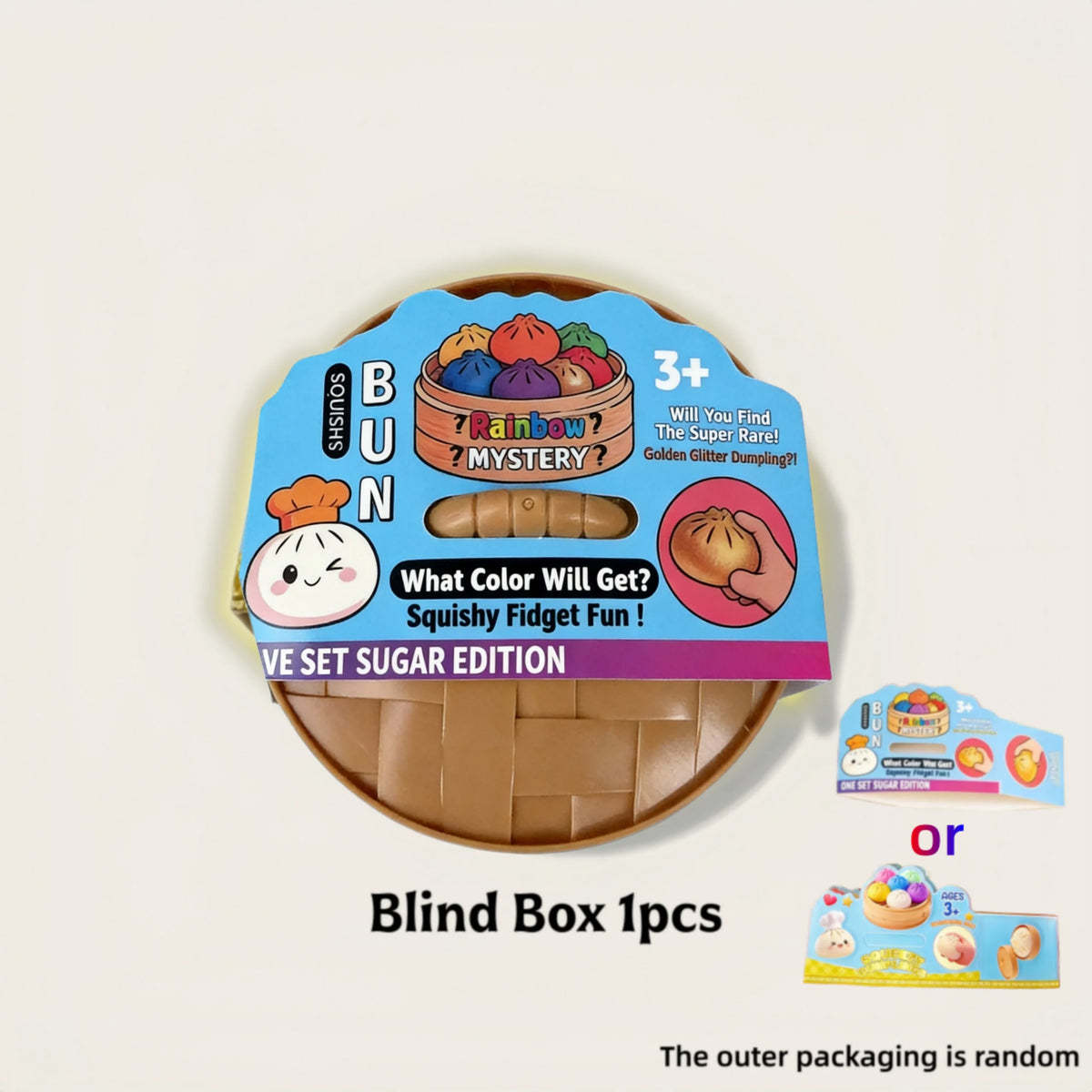Squishy Bun Blind Box Fidget Toy – Rainbow Mystery
