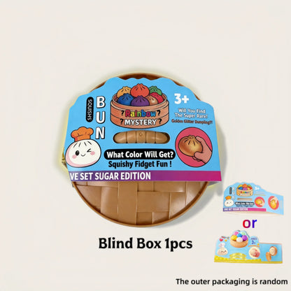 Squishy Bun Blind Box Fidget Toy – Rainbow Mystery