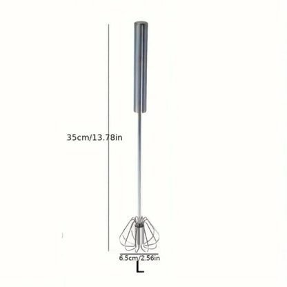 Stainless Steel Rotary Egg Whisk – Semi-Automatic Hand Mixer