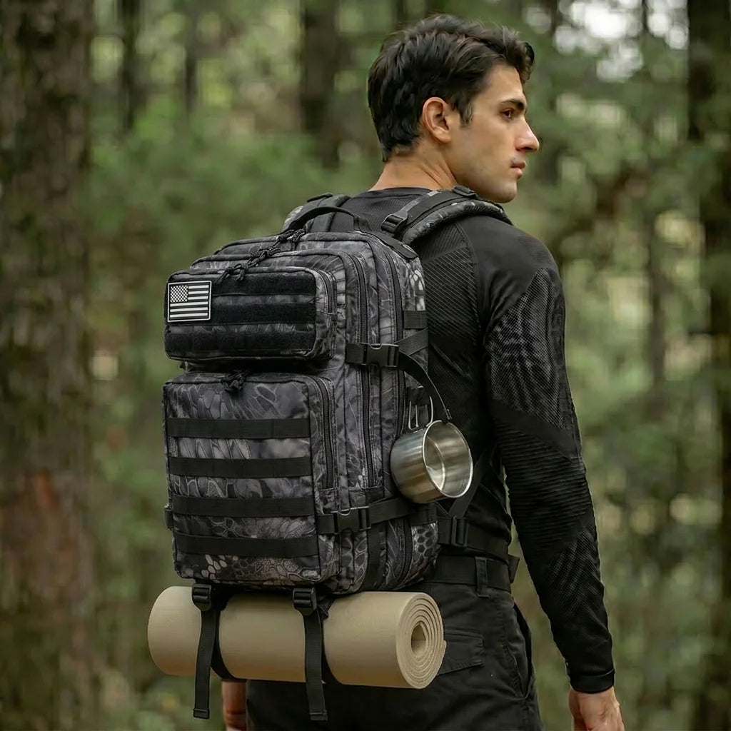 45L Tactical Backpack – MOLLE Large Capacity Camping & Travel Bag