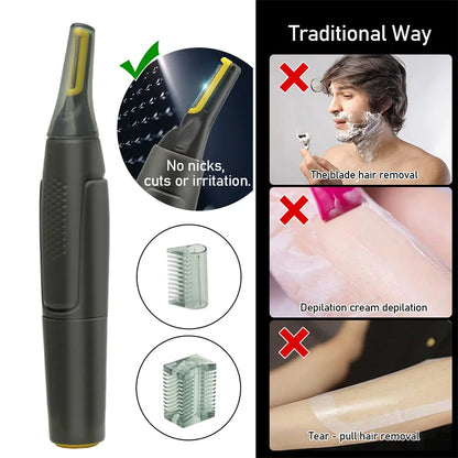 Nose & Ear Hair Trimmer – Electric Facial Hair Removal for Men