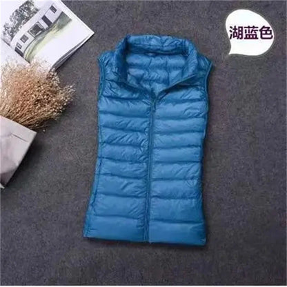 Women's Lightweight Down Vest – Slim Sleeveless Windproof Waistcoat