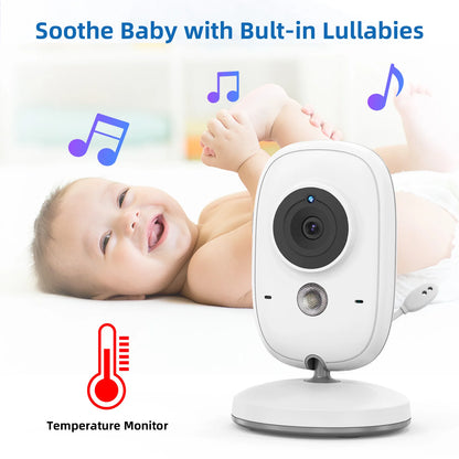 Wireless Video Baby Monitor – 3.2" Screen, Night Vision & Two-Way Audio