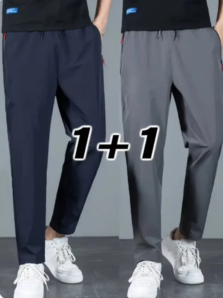 2-Pack Men's Slim Jogger Pants – Korean Casual Stretch Trousers
