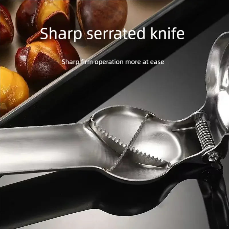Stainless Steel Chestnut Opener & Peeler with Cross Knife