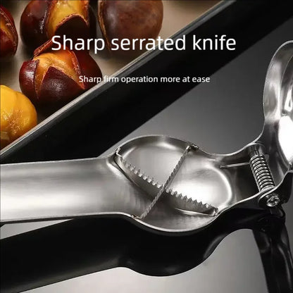 Stainless Steel Chestnut Opener & Peeler with Cross Knife