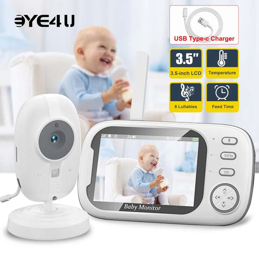 Video Baby Monitor 3.5-Inch Screen Night Vision Two-Way Audio 2.4GHz Wireless