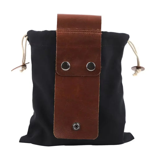 Foraging Waist Bag – Leather & Canvas Bushcraft Harvest Pouch