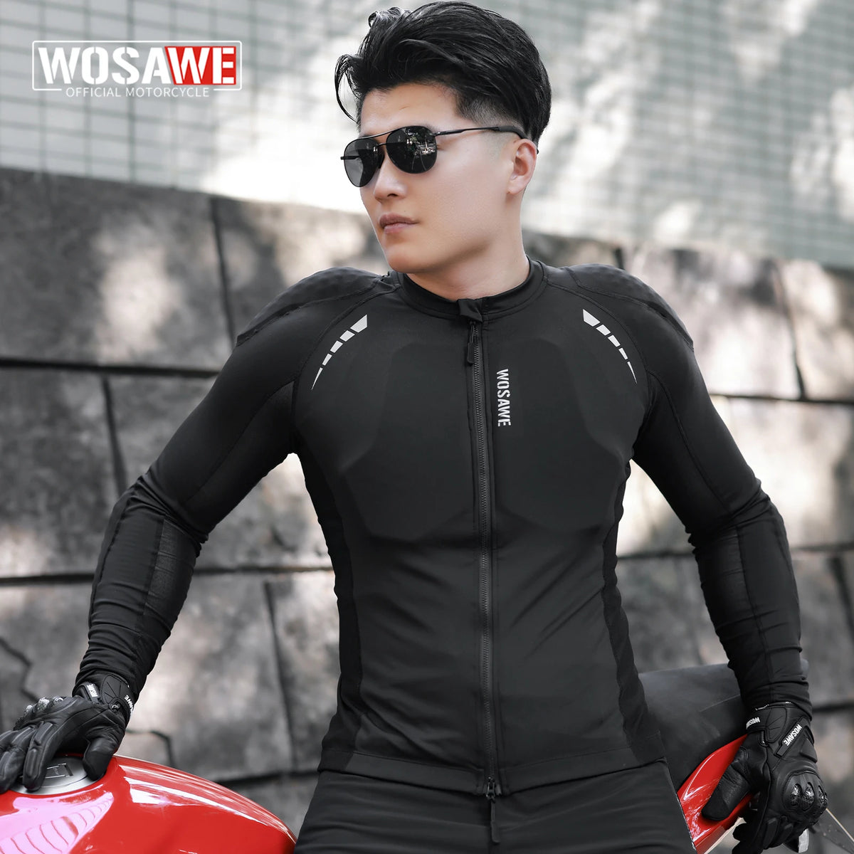 WOSAWE Men's Motorcycle Jacket – Lightweight Motorbike Riding Coat