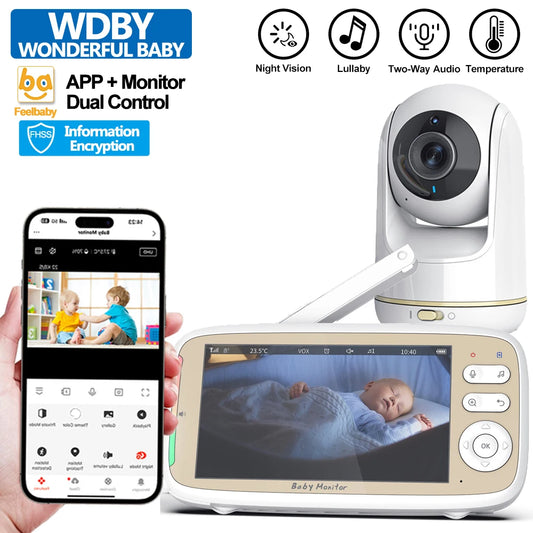 VB803 Pro 5-Inch Baby Monitor with PTZ Camera & WiFi App
