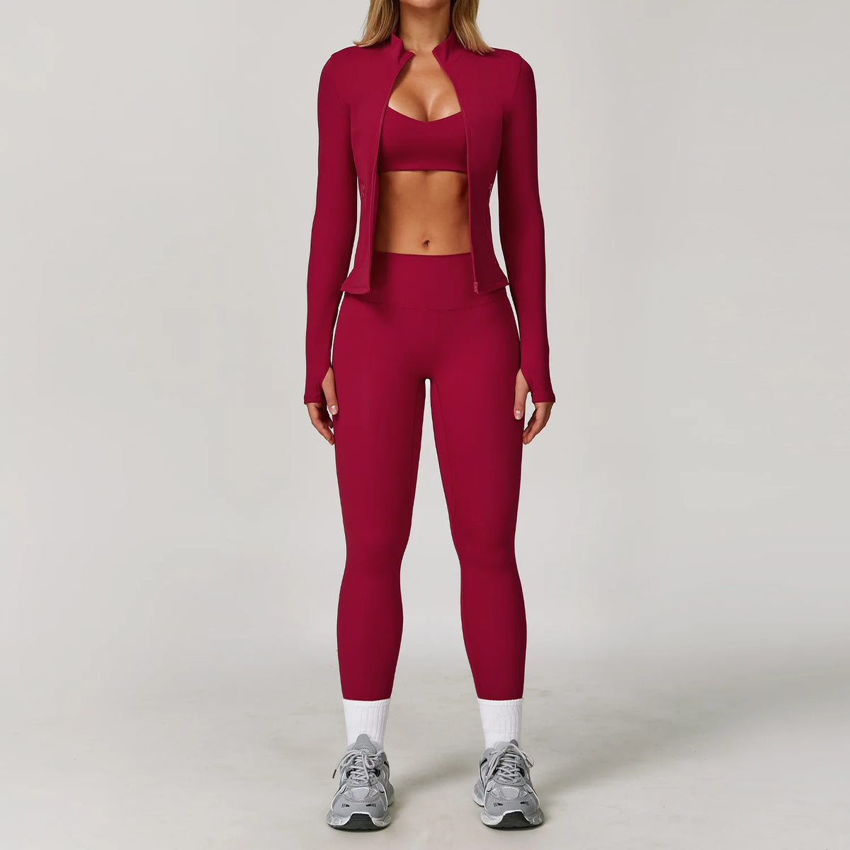 Women's Yoga Set 2-3 Piece Workout Tracksuit with Sports Bra