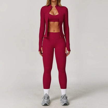 Women's Yoga Set 2-3 Piece Workout Tracksuit with Sports Bra