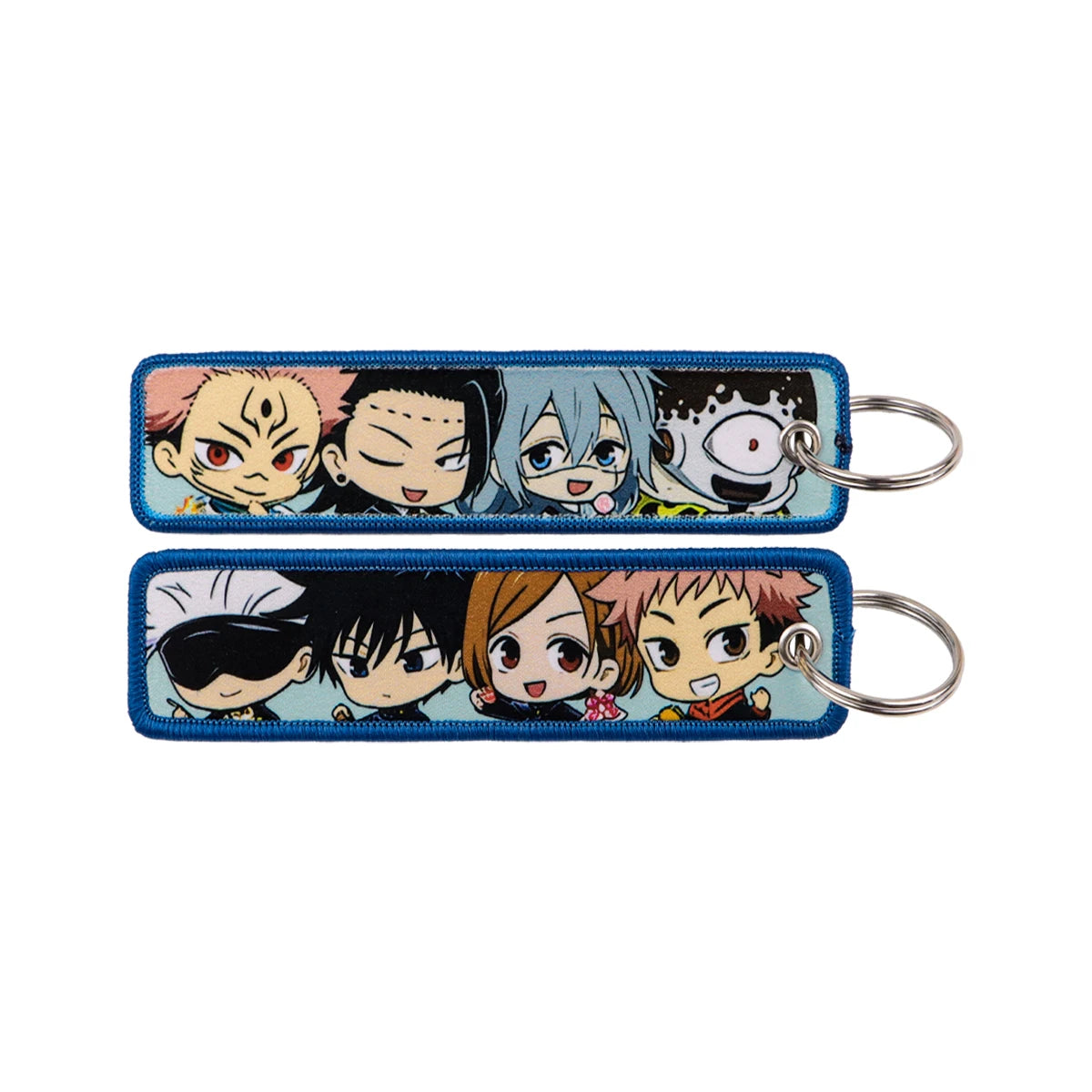 Anime Embroidery Keychain Tag – Cartoon Character Key Ring for Motorcycle, Car & Backpack