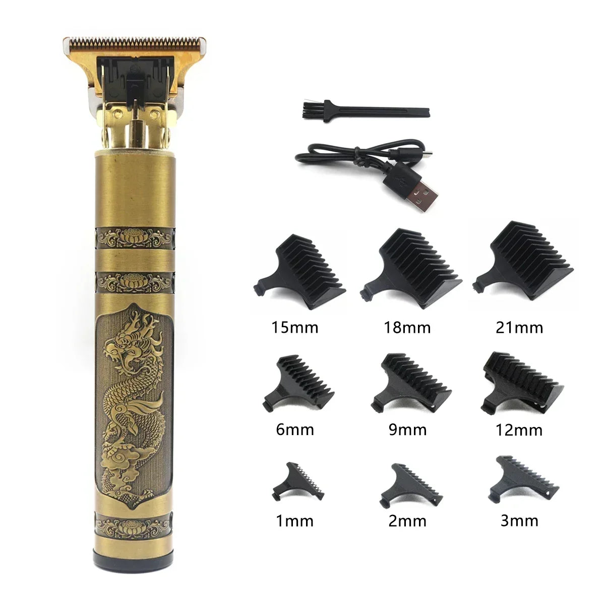 T9 Professional Hair Trimmer – Metal Body, Stainless Steel Blade, Beard Clipper for Men