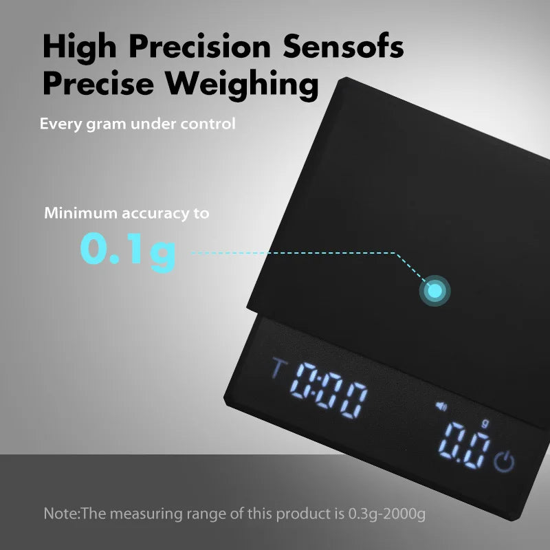 Digital Coffee Scale with Timer – 0.1g Precision Barista Scale