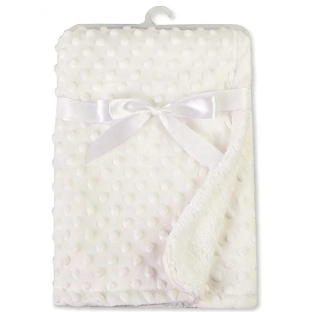 Baby Blanket Soft Minky Dot Fleece – Newborn Swaddle Wrap