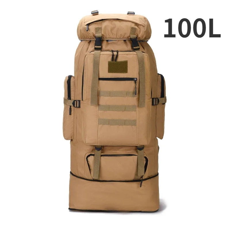 Large Tactical Mountaineering Backpack 80L/100L MOLLE Hiking Bag