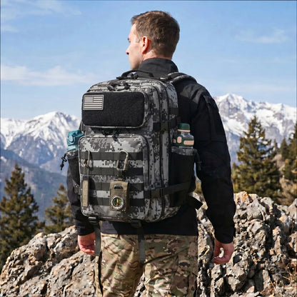 45L Tactical Fishing & Hiking Backpack with Dual Cup Holders