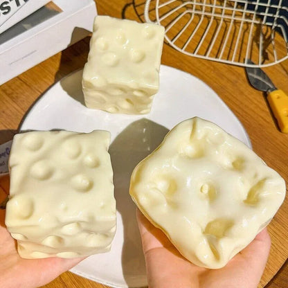 Cheese Cube Stress Ball – Deformable Squeezing Sensory Toy