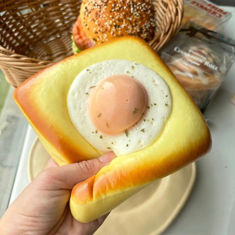 Fried Egg Toast Squishy Toy – Slow Rising Stress Relief