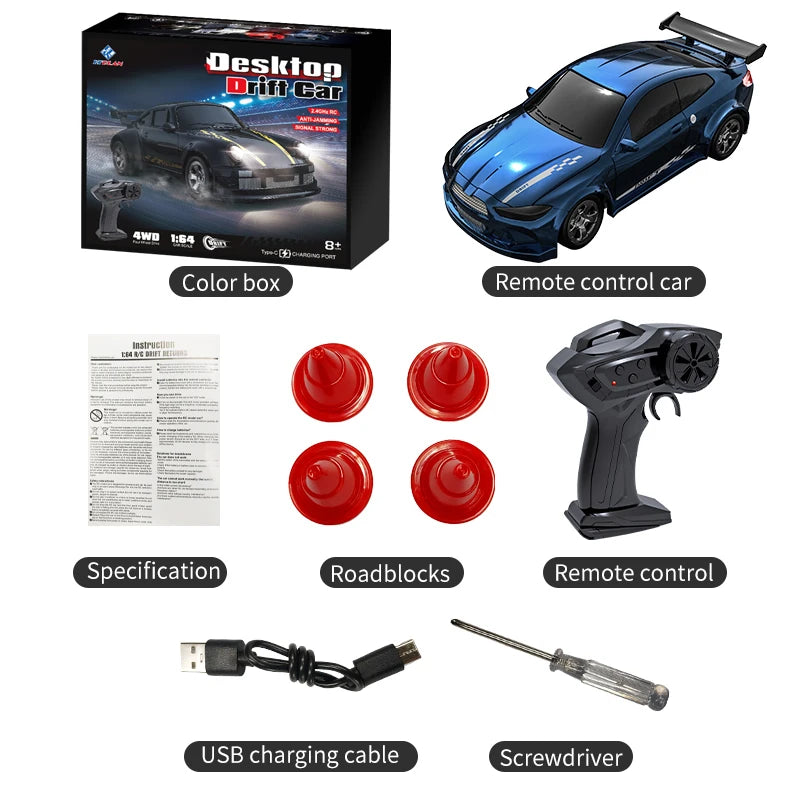 1:64 Drift RC Car – KF20/KF33 Remote Control Racing Toy