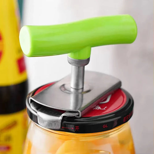 Jar Opener Stainless Steel Adjustable Multi-Use Bottle & Can Lid Tool