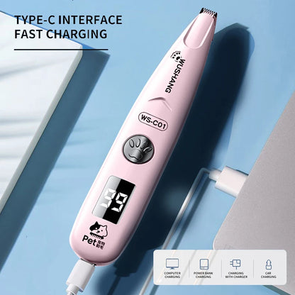 Pet Electric Grooming Trimmer – Quiet, Waterproof & LED Light