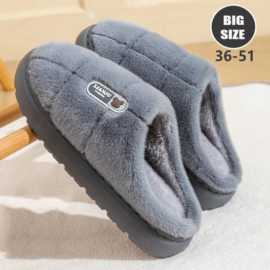 Winter Slippers for Men & Women – Thick Sole Warm Indoor Shoes