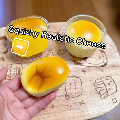 Squishy Cheese Cake Toy – Slow Rising Stress Relief Decompression Squeeze Ball