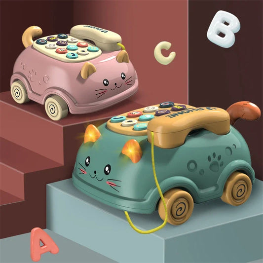 Baby Musical Cat Phone Toy – 3-in-1 Interactive Learning Telephone