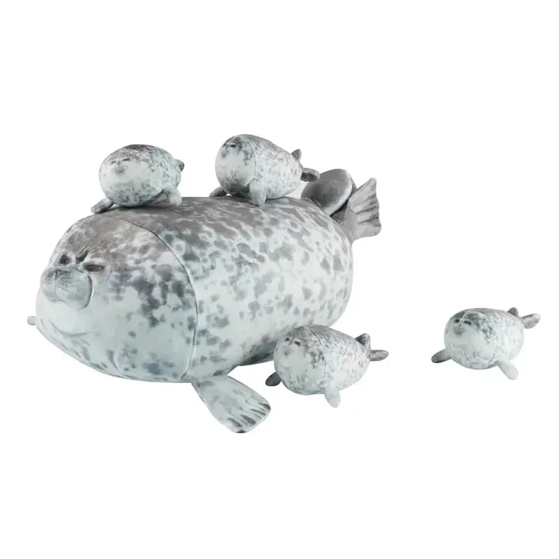 Seal Plush Toy Set – Mother & 4 Baby Stuffed Animals