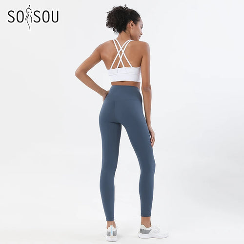 Women's 2-Piece Yoga Set – Nylon Sports Bra & High-Waist Leggings