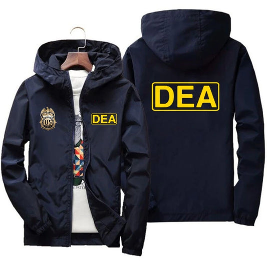 DEA Hooded Windbreaker Jacket Men Breathable Streetwear Zip-Up Outwear