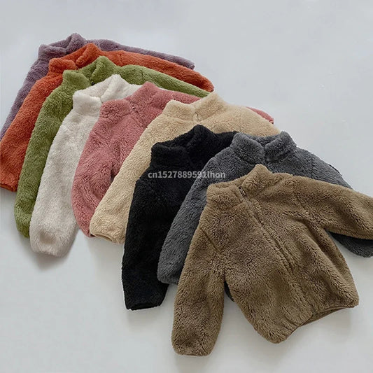 Kids Fleece Zip-Up Jacket – Warm Plush Coat for Babies & Toddlers