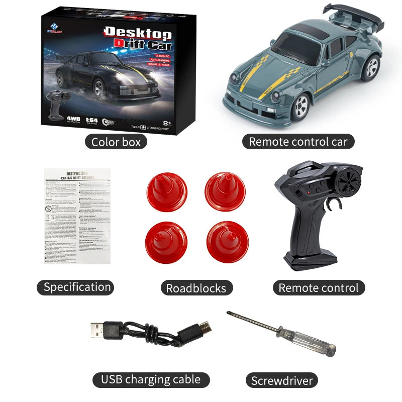 1:64 Drift RC Car – KF20/KF33 Remote Control Racing Toy