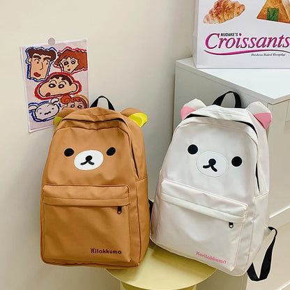 Rilakkuma Bear Backpack – Large Capacity Anime Cartoon School Bag