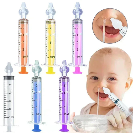 Baby Nasal Aspirator Syringe – 10ml Silicone Nose Cleaner & Saline Irrigator