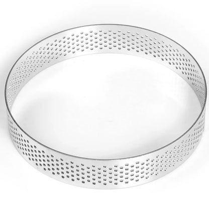 Stainless Steel Perforated Tart Ring Mold – Round Pastry & Mousse Cake Circle
