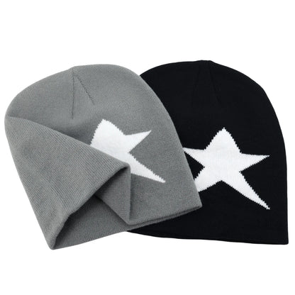 Y2K Letter Print Knit Beanie Hat – Unisex Winter Cap