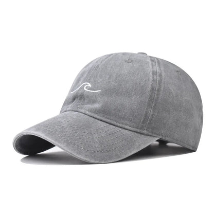 Wave Embroidered Baseball Cap – Unisex Adjustable Dad Hat